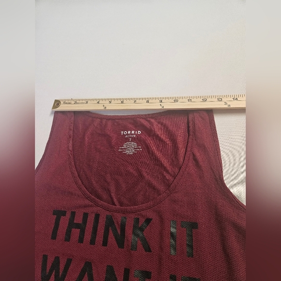 Torrid ,Activate Tank Top, Women's 2 Burgungndy - Picture 4 of 7